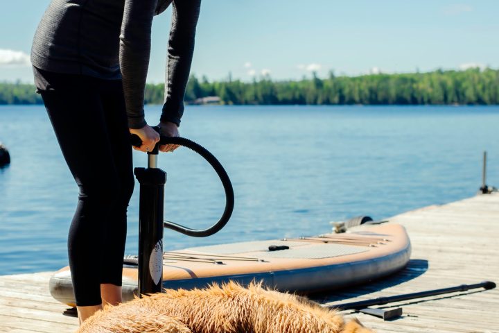 Paddle North paddleboard being pumped up