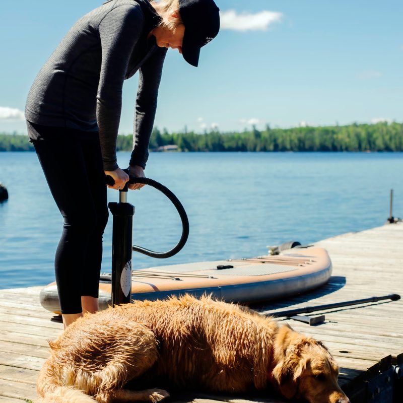 Paddle North paddleboard being pumped up