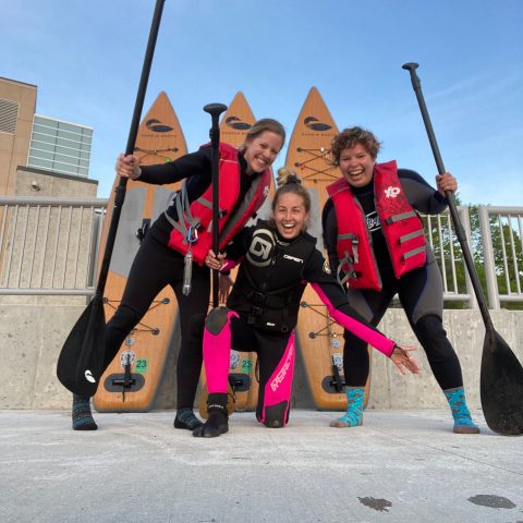 a group of people posing for the camera