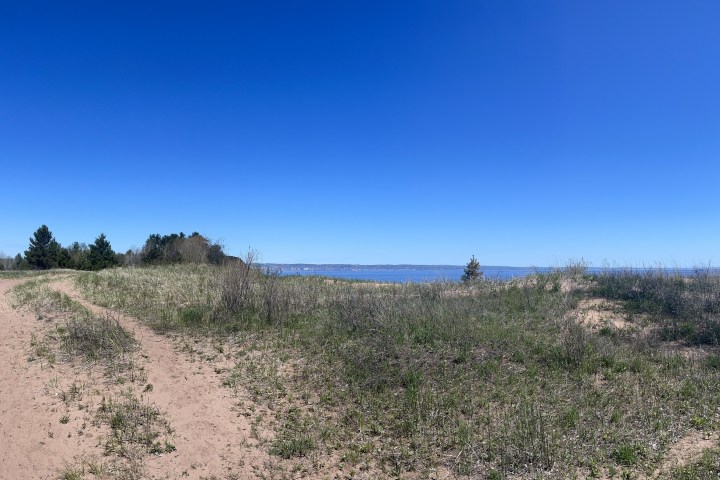 Beach hike overlooking Lake Superior