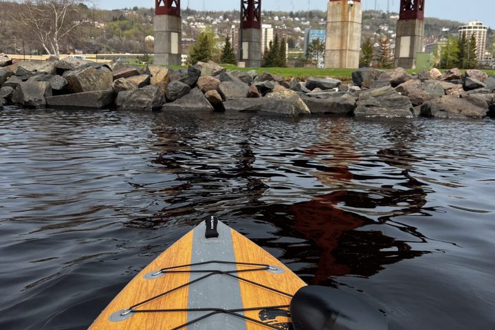 kayak by Bayfront park in Duluth